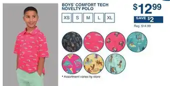 Dunham's Sports BOYS' COMFORT TECH NOVELTY POLO XS S M L XL offer