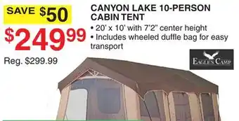 Dunham's Sports CANYON LAKE 10-PERSON CABIN TENT offer