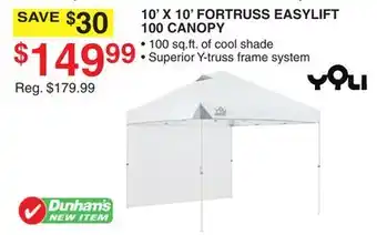 Dunham's Sports 10' X 10' FORTRUSS EASYLIFT 100 CANOPY offer