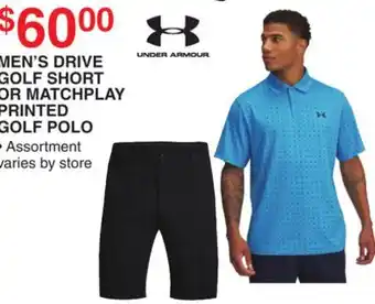 Dunham's Sports MEN'S DRIVE GOLF SHORT OR MATCHPLAY PRINTED GOLF POLO offer