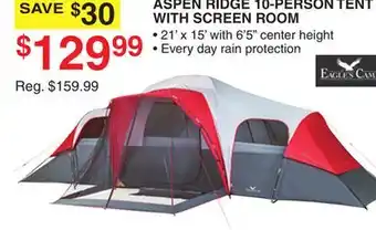 Dunham's Sports ASPEN RIDGE 10-PERSON TENT WITH SCREEN ROOM offer