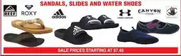 Dunham's Sports SANDALS, SLIDES AND WATER SHOES offer