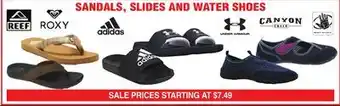 Dunham's Sports SANDALS, SLIDES AND WATER SHOES offer