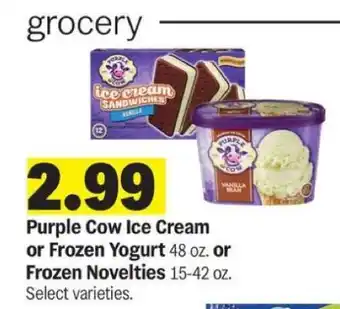 Meijer Purple Cow Ice Cream or Frozen Yogurt or Frozen Novelties offer