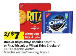 Meijer Oreo or Chips Ahoy! Cookies or Ritz, Triscuit or Wheat Thins Crackers offer