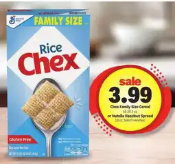 Meijer Chex Family Size Cereal or Nutella Hazelnut Spread offer