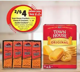 Meijer Town House Crackers, Cheez-It Crackers, Austin Crackers offer