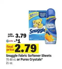 Meijer Snuggle Fabric Softener Sheets or Purex Crystals offer