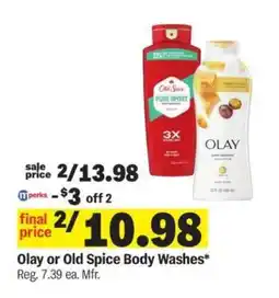 Meijer Olay or Old Spice Body Washes offer