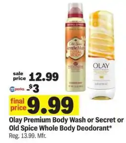 Meijer Olay Premium Body Wash or Secret or Old Spice Whole Body Deodorant offer