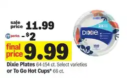 Meijer Dixie Plates or To Go Hot Cups offer