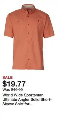 Cabela's World Wide Sportsman Ultimate Angler Solid Short-Sleeve Shirt for Men - Crabapple - S offer