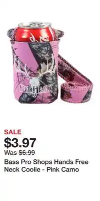 Cabela's Bass Pro Shops Hands Free Neck Coolie - Pink Camo offer