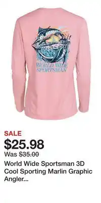 Cabela's World Wide Sportsman 3D Cool Sporting Marlin Graphic Angler Long-Sleeve Shirt for Ladies offer