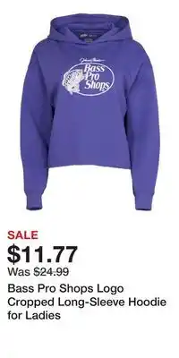 Cabela's Bass Pro Shops Logo Cropped Long-Sleeve Hoodie for Ladies offer