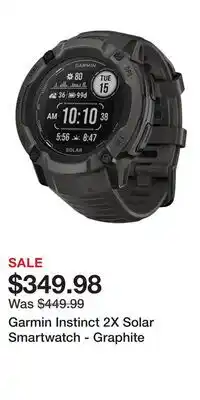 Cabela's Garmin Instinct 2X Solar Smartwatch - Graphite offer