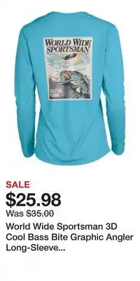 Cabela's World Wide Sportsman 3D Cool Bass Bite Graphic Angler Long-Sleeve Shirt for Ladies offer