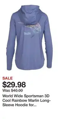 Cabela's World Wide Sportsman 3D Cool Rainbow Marlin Long-Sleeve Hoodie for Ladies offer