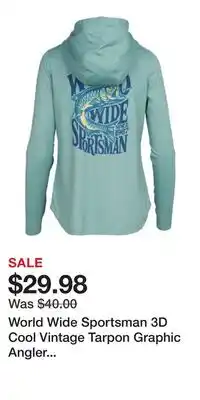 Cabela's World Wide Sportsman 3D Cool Vintage Tarpon Graphic Angler Long-Sleeve Hoodie for Ladies offer
