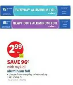 Lidl Aluminum foil offer