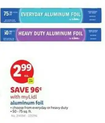 Lidl Aluminum foil offer