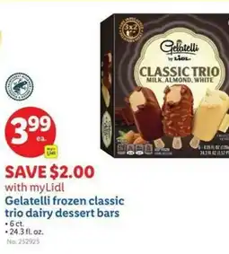 Lidl Gelatelli frozen classic trio dairy dessert bars offer