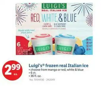 Lidl Luigi's frozen real italian ice offer