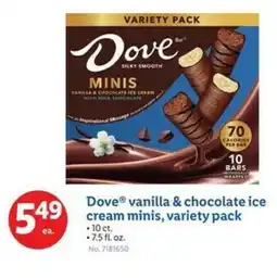Lidl Dove vanilla & chocolate ice cream minis offer