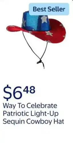 Walmart Way to celebrate patriotic light-up sequin cowboy hat offer
