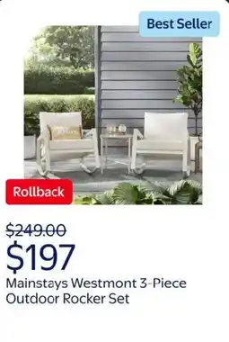 Walmart Mainstays westmont 3-piece outdoor rocker set offer