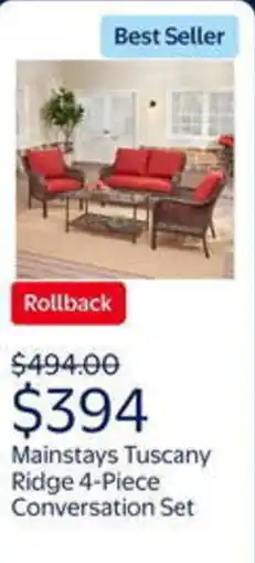 Walmart Mainstays tuscany ridge conversation set offer