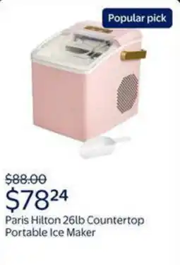 Walmart Paris hilton 26lb countertop portable ice maker offer