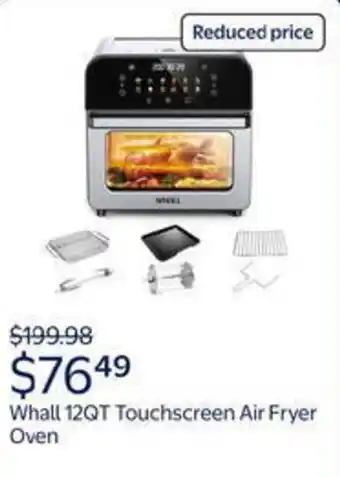 Walmart Whall 12QT touchscreen air fryer oven offer
