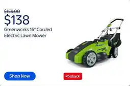 Walmart Greenworks Corded Electric Lawn Mower offer
