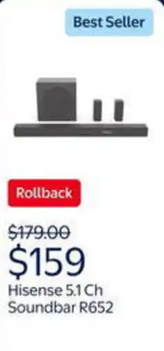 Walmart Hisense 5.1 Ch Soundbar offer