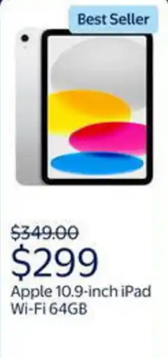 Walmart Apple 10.9-inch iPad Wi-Fi 64GB offer