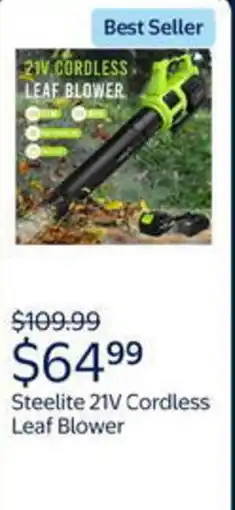 Walmart Steelite 21V cordless leaf blower offer
