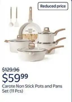 Walmart Carote non stick pots and pans set offer