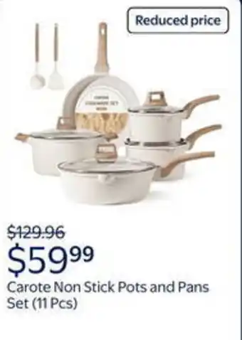 Walmart Carote non stick pots and pans set offer
