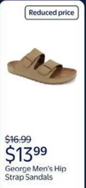 Walmart George men's hip strap sandals offer