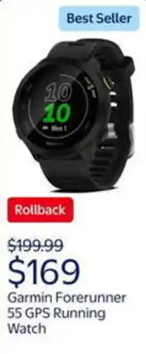 Walmart Garmin Forerunner 55 GPS Running Watch offer