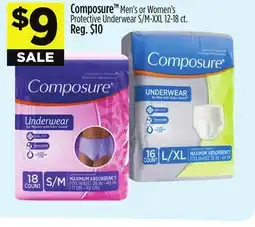 Dollar General Composure Men's or Women's Protective Underwear S/M-XXL offer