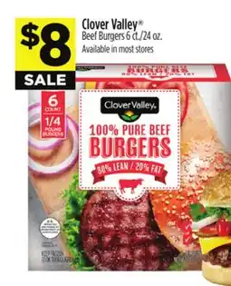 Dollar General Clover Valley Beef Burgers offer