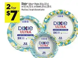Dollar General Dixie Ultra Plates 10 in./22 ct. or 8.5 in./32 ct. or Bowls 20 oz./28 ct offer