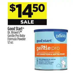 Dollar General Good Start Dr. Brown's TM Gentle Pro Baby Formula Powder offer