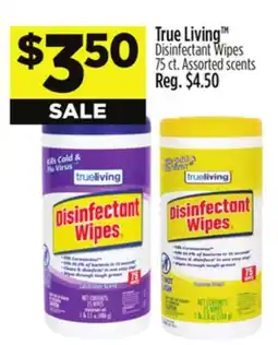Dollar General True Living Disinfectant Wipes offer