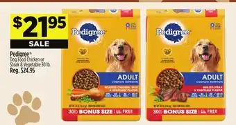 Dollar General Pedigree Dog Food Chicken or Steak & Vegetable offer