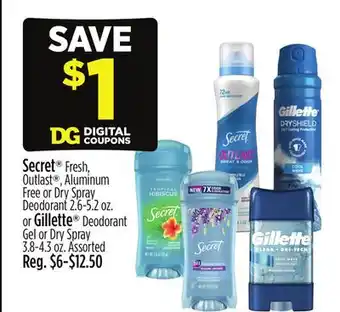 Dollar General Secret or Gillette offer