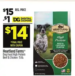 Dollar General Heartland Farms Dog Food High Protein Beef & Chicken offer