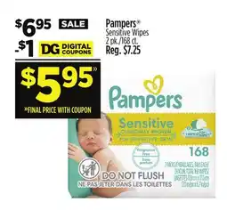 Dollar General Pampers Sensitive Wipes offer